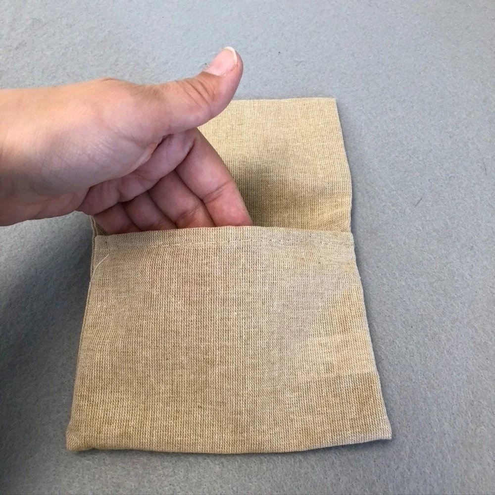 Authentic Gucci Dust Bag Cotton Beige Small Foldover Pouch Travel Storage Gift